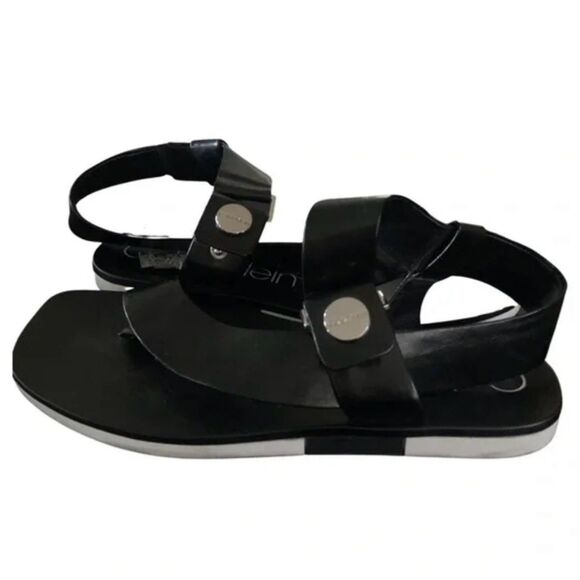Good condition-Calvin Klein Black and White Women's Sandals US 9 - Picture 2 of 6